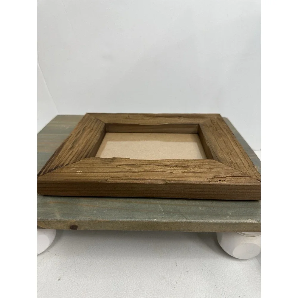 Vintage Handmade Rustic Wood Reclaimed Wooden Picture Frame Brown Mantle 5x7 Pic